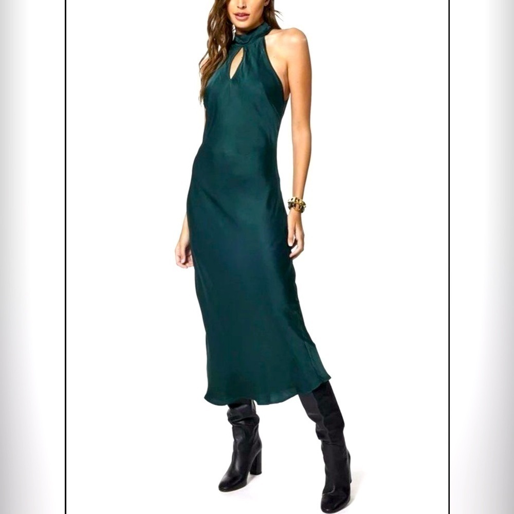 Young Fabulous & Broke, Lou Lous Dress, Large in Deep Green
